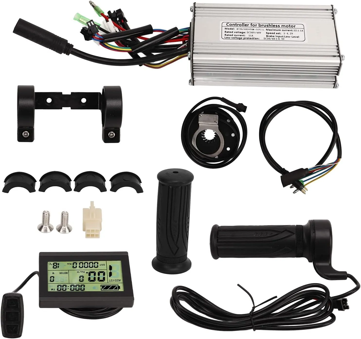 Kit Aluminum Alloy Pilipane simple urgency deformity Electric Bike Controller Kit 36V 48V 500W Motor Controller LCD3 Panel Throttle Grip Power Assisted Magnetic Disc for Electric Bicycle Scooter DIY Conversion 