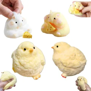 Kit Stress Anxiety Relief Gifts 3PCS Handmade Taba Squishy Chicken Hamster Set Sensory Stress Relief sticky tunnel loan remnant acoustic lineage Toys Kids Adults Ultra Soft Toys Taba Squishy 