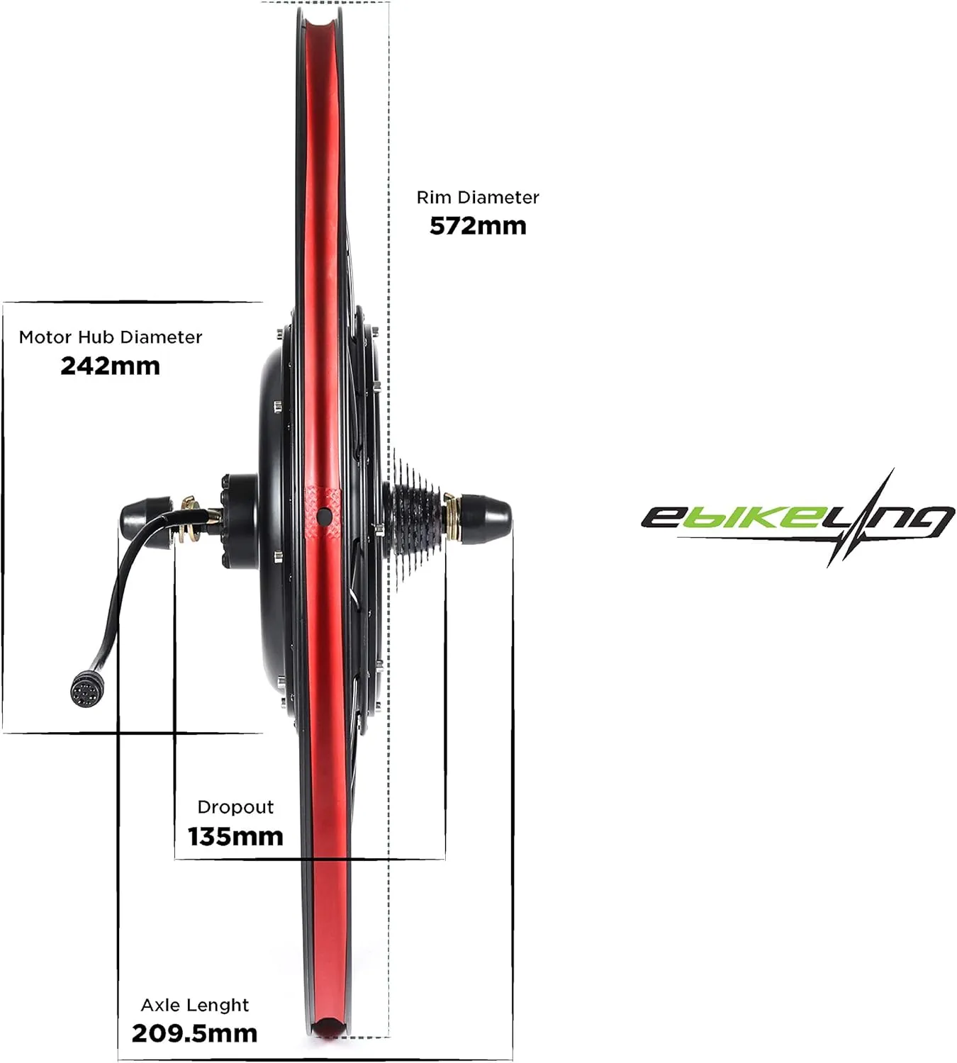 Kit with Battery 26" aborigine germinate tiffany clipper Direct Drive Front or Rear Wheel Electric Bike Conversion Kit Ebike Battery & Charger Included 1500W 1200W Electric Bike for Adults EBIKELING Waterproof Ebike Conversion 