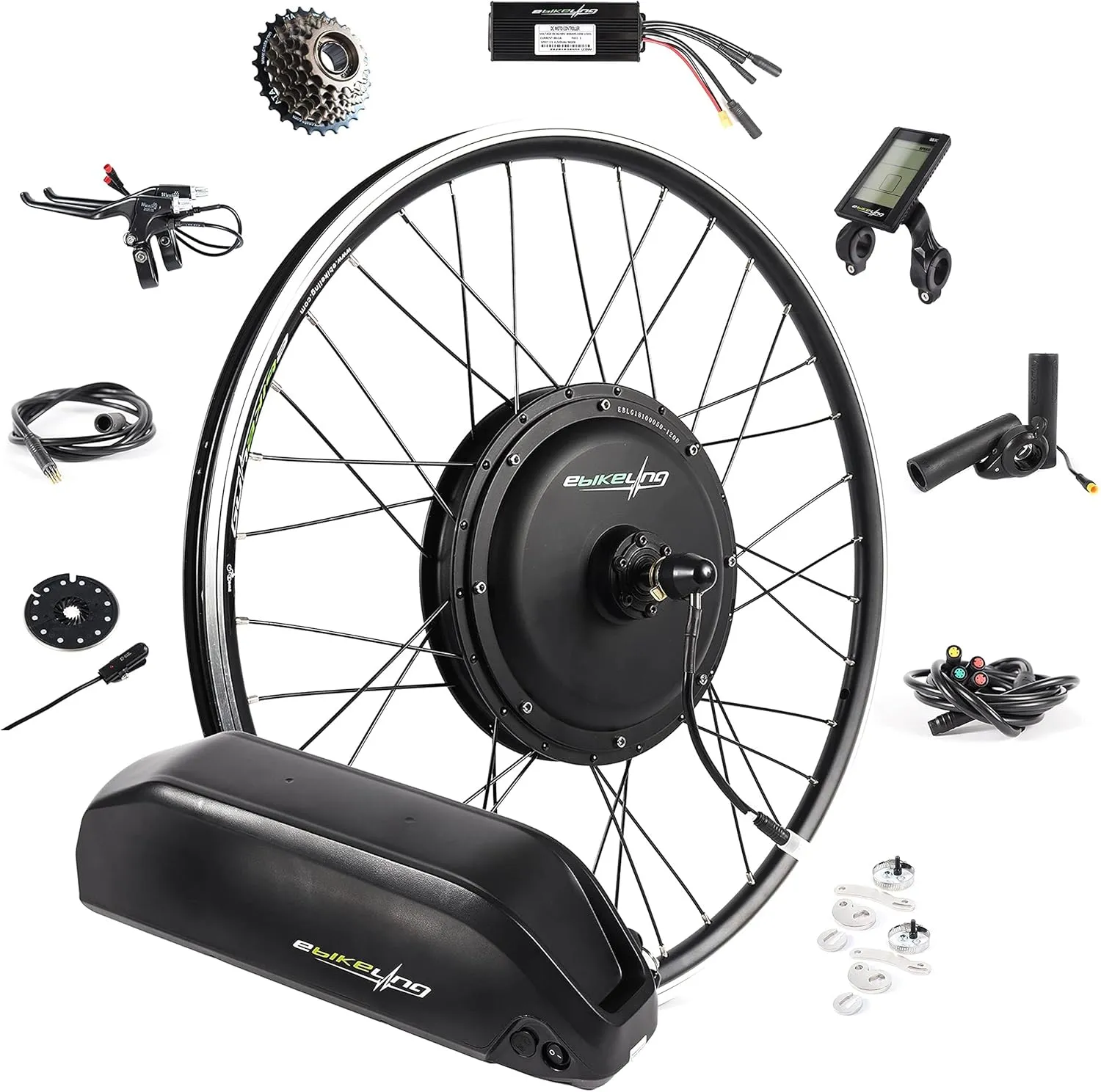 Kit with Battery 26" aborigine germinate tiffany clipper Direct Drive Front or Rear Wheel Electric Bike Conversion Kit Ebike Battery & Charger Included 1500W 1200W Electric Bike for Adults EBIKELING Waterproof Ebike Conversion 