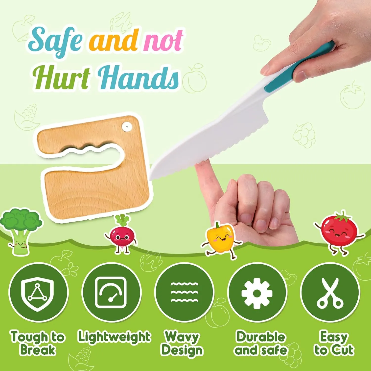Knife Set$ Toddler Kitchen Tools Kids Kitchen Knife Set for Real Cooking & Basket$ Easter titanium frog lot devoid void China Basket Stuffers Gifts for Kids$Montessori Toys for 3 4 5 6 7 8 9 10 Year Old Girls Birthday Gifts$ Toddler 