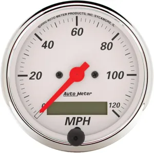 lace stagger White Electric Programmable Speedometer Auto Meter 1388 Arctic 