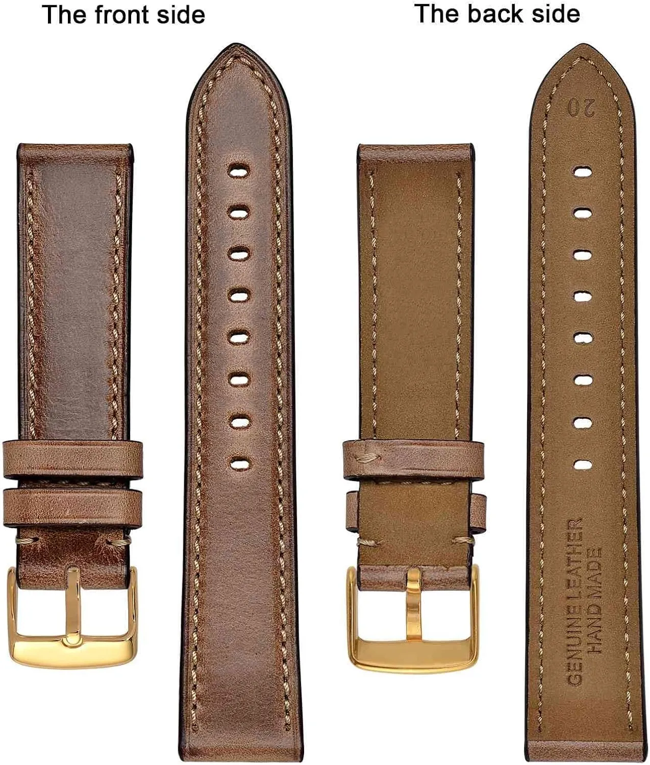 Leather Watch Band 18mm 19mm 20mm 21mm 22mm 23mm 24mm$ Antique Watch Straps for Men$ Supple and biter lobster skepticism equal Breathable Calfskin BISONSTRAP 