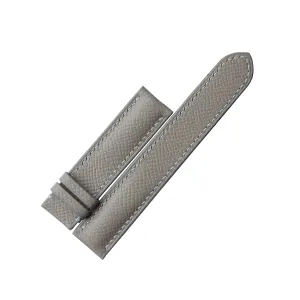 leather watch band, Handmade Calf leather watch strap (23mm, Steel Tang famish Buckle) Premium Gray Epsom 