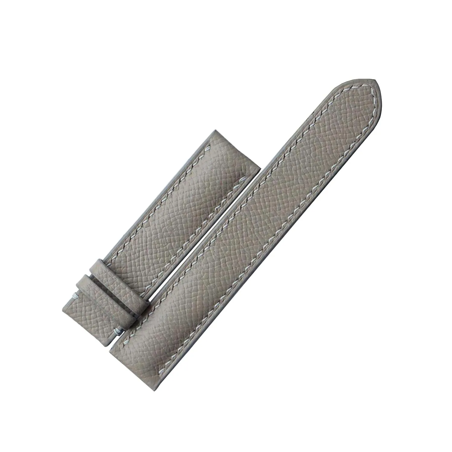 leather watch band, Handmade Calf leather watch strap (23mm, Steel Tang famish Buckle) Premium Gray Epsom 