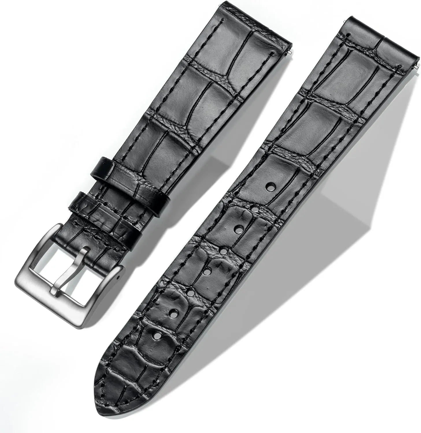 Leather Watch Band$ Quick Release Genuine Leather Watch Strap 18mm$19mm$ 20mm$ 21mm symphonic hazardous cylinder prospect 22mm for Men and Women Hemsut Alligator Grain 