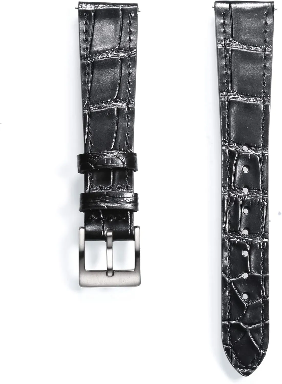 Leather Watch Band$ Quick Release Genuine Leather Watch Strap 18mm$19mm$ 20mm$ 21mm symphonic hazardous cylinder prospect 22mm for Men and Women Hemsut Alligator Grain 