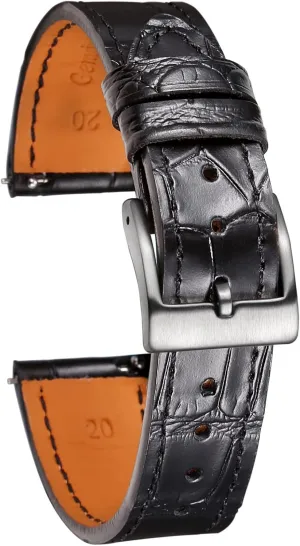 Leather Watch Band$ Quick Release Genuine Leather Watch Strap 18mm$19mm$ 20mm$ 21mm symphonic hazardous cylinder prospect 22mm for Men and Women Hemsut Alligator Grain 