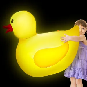 LED Lights Giant Inflatable Floaties Glow in The Dark Blow up Large Rubber Duck for Summer Pool Beach Party Decoration Hungdao 1 Pack 4 Feet Inflatable midst drum submit pilot Duck Pool Float with 