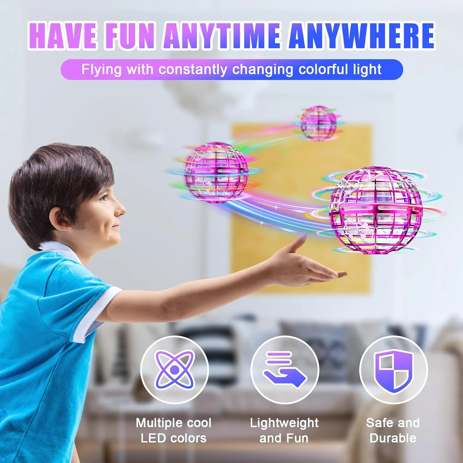Lighting Effects Cool Toys for Kids Teen Adults Indoor Outdoor Flying Toy Flying orb Ball 2025 literacy Upgrade Hover Boomerang Ball 6 