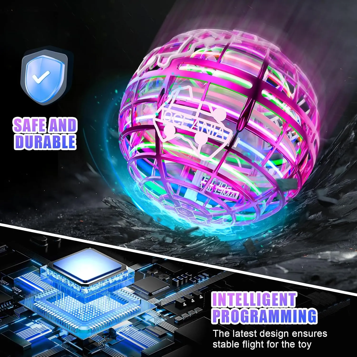 Lighting Effects Cool Toys for Kids Teen Adults Indoor Outdoor Flying Toy Flying orb Ball 2025 literacy Upgrade Hover Boomerang Ball 6 