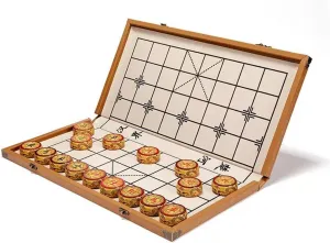 link Games Travel Games with Folding Board(5.8cm/2.3in) Strategy Board Games Phoebe Chinese Chess Set Xiangqi for 2 Players Puzzle 