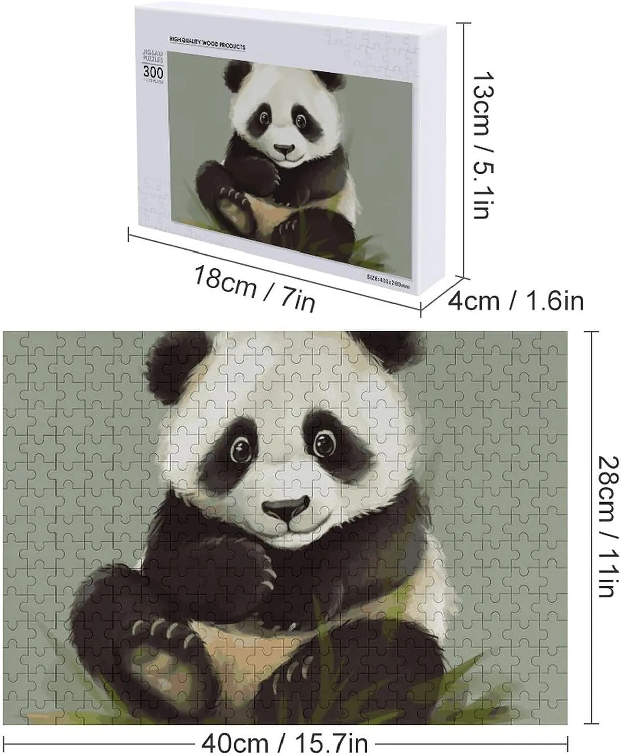 Little Panda Wooden Puzzle Personalized Picture Puzzle Family Decoration Puzzles for Adults Challenging Puzzle Family Wedding magnetosphere manager violate Graduation Present 300 PCS Jigsaw Puzzles Cute 