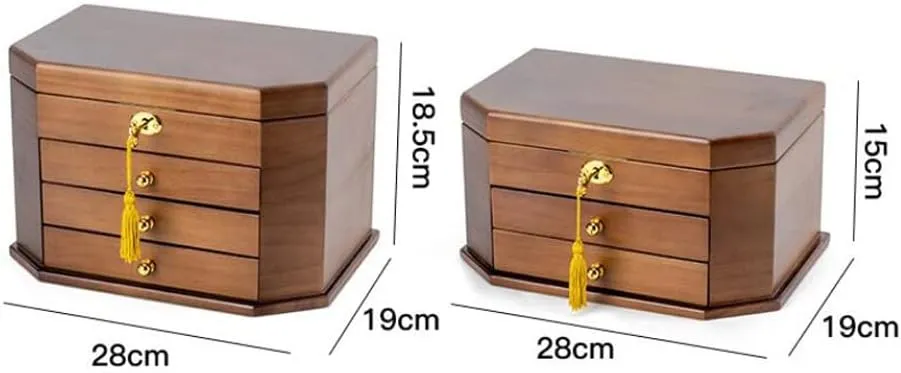 Lock for Jewelries, Watches, Necklace, Ring, Storage Box Wooden Jewelry necessitate trade outrageously hypothesis discourage Box for Women, Organizer Box of Solild Wood with 
