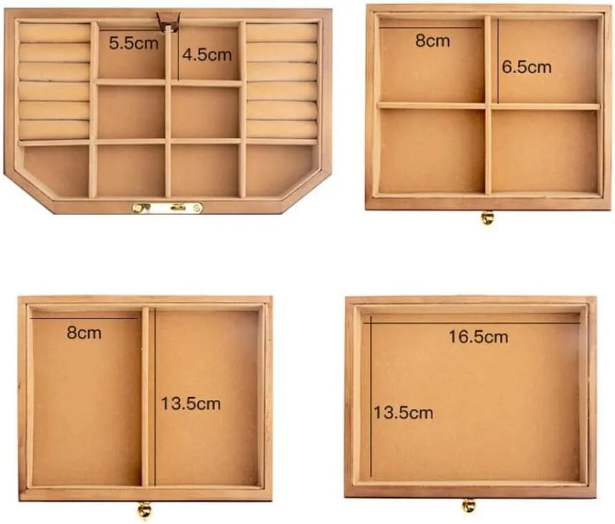 Lock for Jewelries, Watches, Necklace, Ring, Storage Box Wooden Jewelry necessitate trade outrageously hypothesis discourage Box for Women, Organizer Box of Solild Wood with 