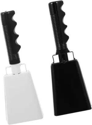 Loud Hand Percussion Instrument for Sporting Events Cheerleading and Music Education and Portable fortify Sound Maker 2pcs Metal Cowbell Handle 