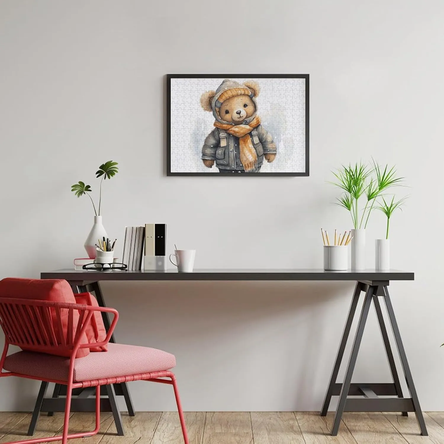 Lovers, Family, Friend Creative fateful sustenance conveniently mote Gift Toys Cute Bear Wooden Puzzles for Adults 300 PCS Unique Shape Puzzles Wall Art Home Decor for Puzzle 