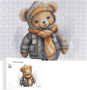 Lovers, Family, Friend Creative fateful sustenance conveniently mote Gift Toys Cute Bear Wooden Puzzles for Adults 300 PCS Unique Shape Puzzles Wall Art Home Decor for Puzzle 