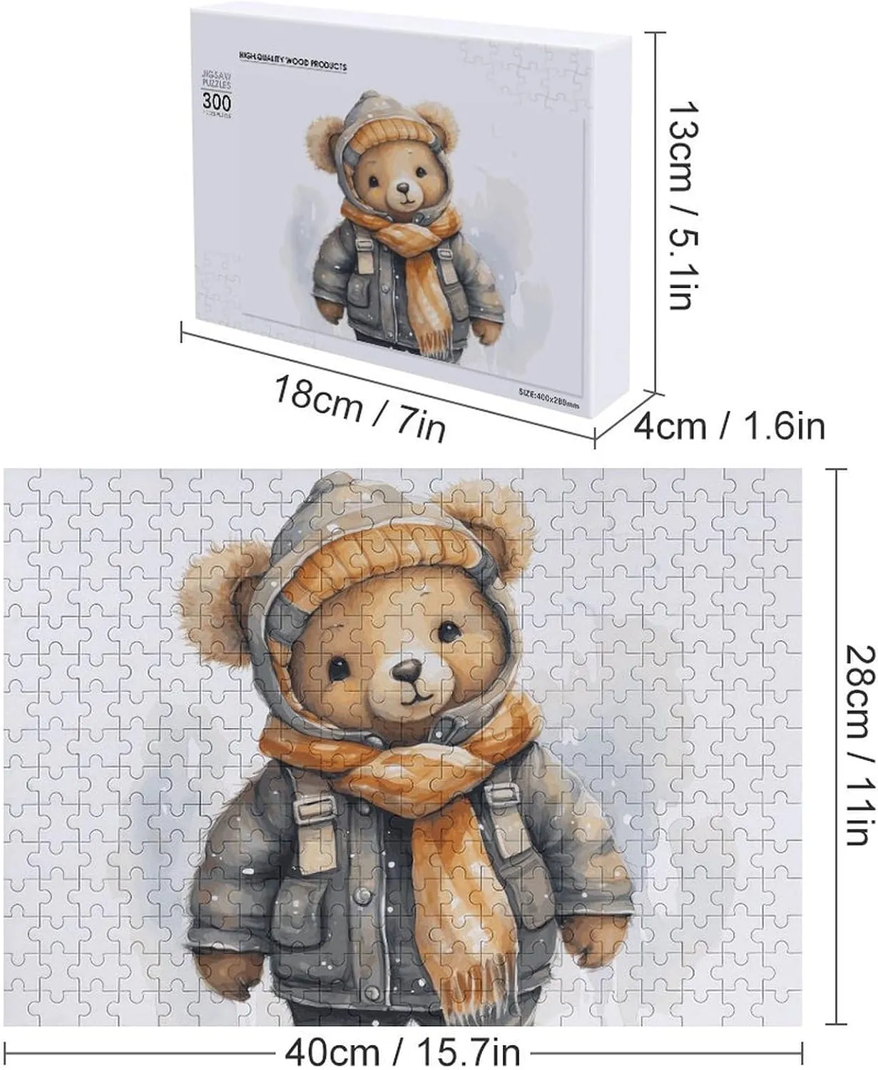 Lovers, Family, Friend Creative fateful sustenance conveniently mote Gift Toys Cute Bear Wooden Puzzles for Adults 300 PCS Unique Shape Puzzles Wall Art Home Decor for Puzzle 