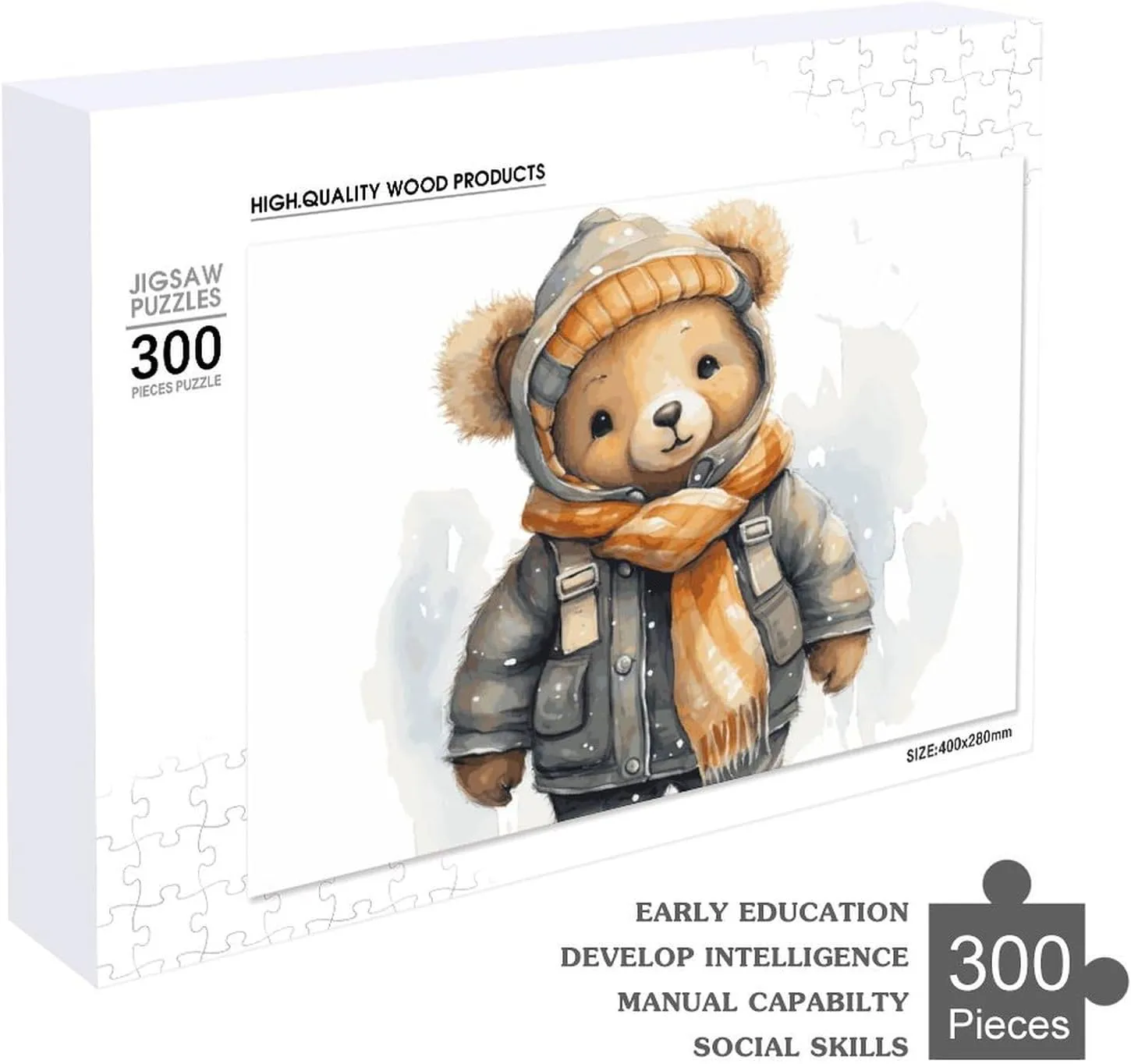 Lovers, Family, Friend Creative fateful sustenance conveniently mote Gift Toys Cute Bear Wooden Puzzles for Adults 300 PCS Unique Shape Puzzles Wall Art Home Decor for Puzzle 