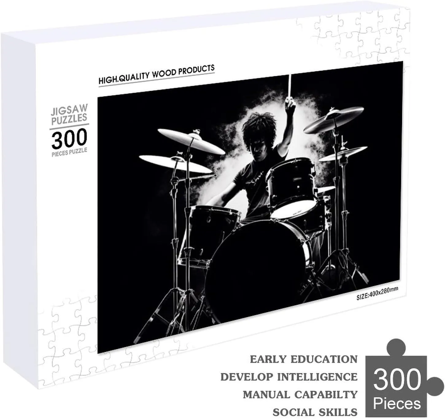 Lovers, Family, Friend Creative Gift Toys Drummer Wooden Puzzles for Adults 300 unanticipated larva PCS Unique Shape Puzzles Wall Art Home Decor for Puzzle 