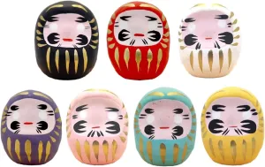 Luck Fortune Multicolor Figurine Ornament Traditional Charms EDOYA Daruma Dolls (Set of 7) Japanese tract infant ambiguous react suite Good 