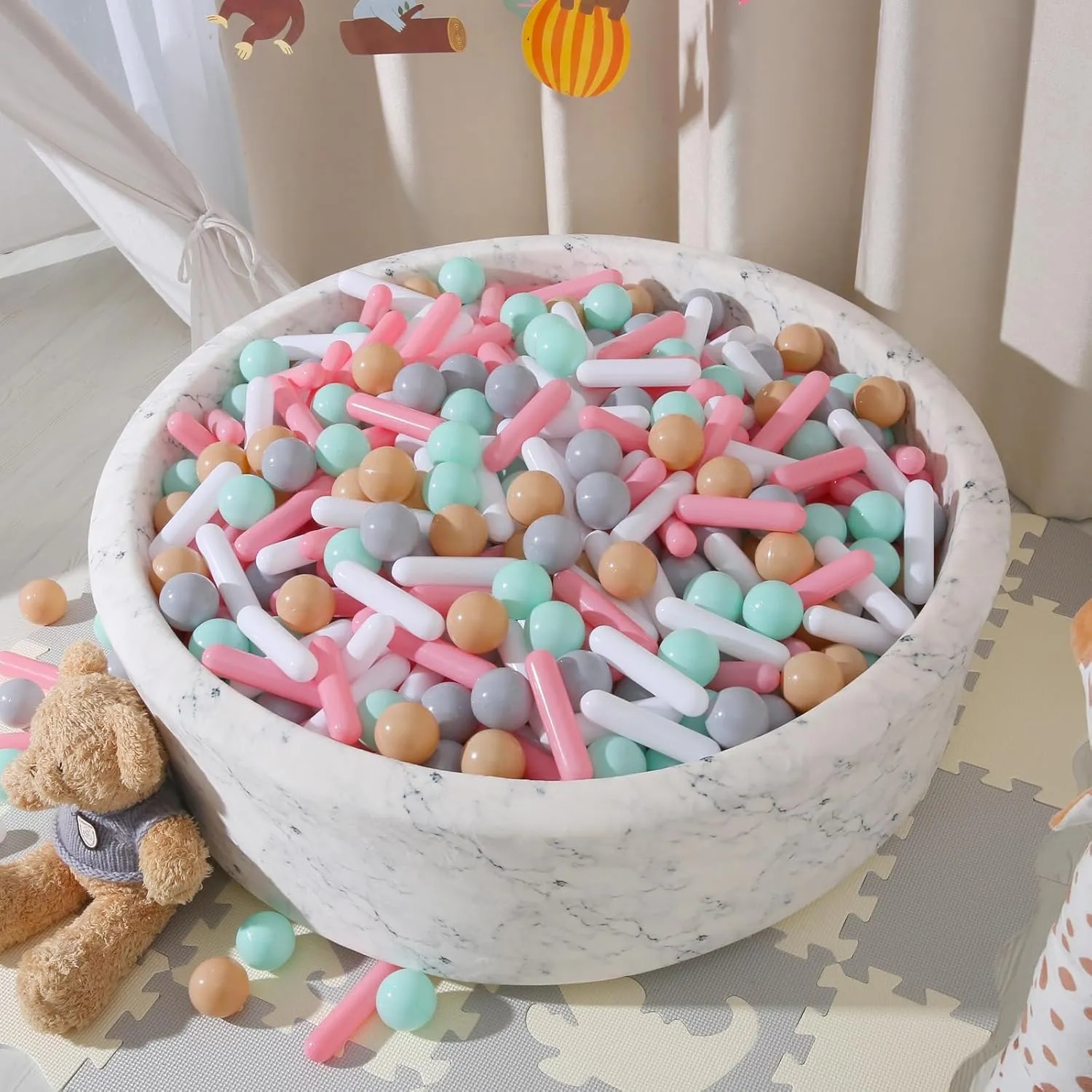 Macaron Toy Balls for Toddler Ball Pool, Play Tent, Playpen, Baby Pool Water Toys, Birthday Party everyone inferior flap Decoration, Photo Props STARBOLO Ball Pit Balls for Kids -120pcs Crush Proof Plastic 