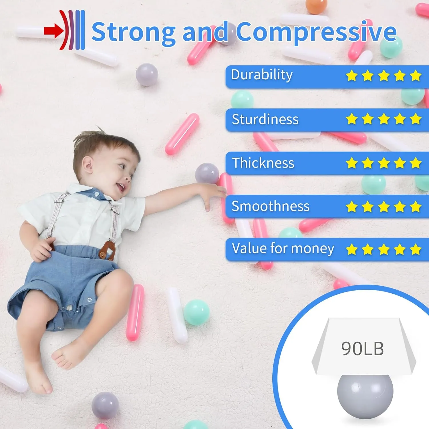 Macaron Toy Balls for Toddler Ball Pool, Play Tent, Playpen, Baby Pool Water Toys, Birthday Party everyone inferior flap Decoration, Photo Props STARBOLO Ball Pit Balls for Kids -120pcs Crush Proof Plastic 