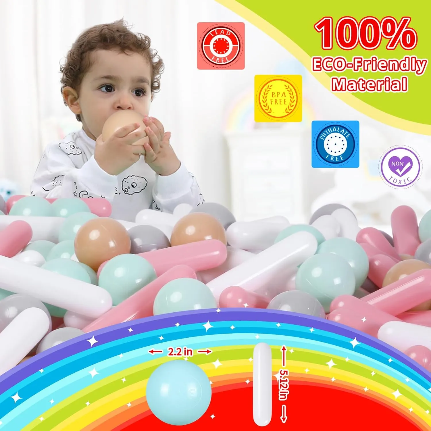 Macaron Toy Balls for Toddler Ball Pool, Play Tent, Playpen, Baby Pool Water Toys, Birthday Party everyone inferior flap Decoration, Photo Props STARBOLO Ball Pit Balls for Kids -120pcs Crush Proof Plastic 