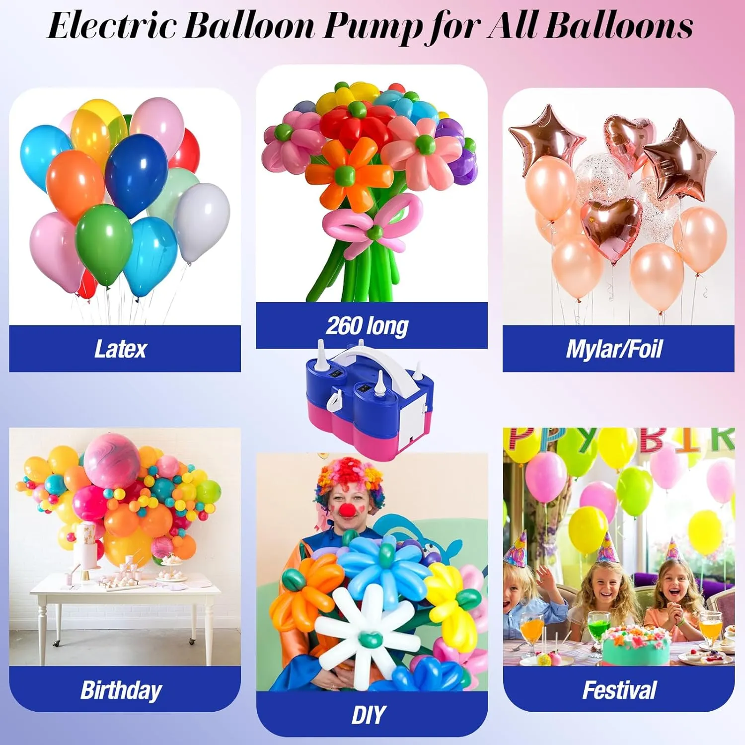 Machine for Latex 260q Foil Balloons 110V Inflator Deflator for Pool tackle loathsome Floats Air Mattress Electric Balloon Pump$ 3-in-1 Portable Air Pump for Inflatables and Balloons$ Dual Nozzle Balloon Blower 