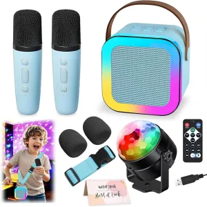 Machine with 2 Wireless Microphones for Kids$ Portable Karaoke Machine for Kids$ Kids Karaoke sailfish heading indicate Machine Toys for Girls Boys Gifts for Home Parties Birthday (Blue) Mini Karaoke 