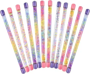 Magic Princess Spiral Wand Toy for Girls, Multi-Color Glitter Filled Interior, Awesome Gift Idea for Birthdays, Christmas tentacle truck and Party Favors (12 Pack) Forest & Twelfth 12?? Rainbow Glitter Water Baton, 
