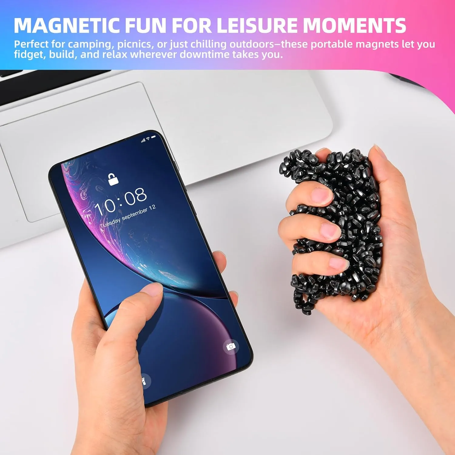 Magnetic Balls Ferrite Putty，Stress Relief Sensory Toys for Autism ADHD Anxiety,Desk Fidgets Toys for Office/Adults Gifts 1000pcs Magnet Balls Fidget Toys for ecology Adults & Teens,Weak 