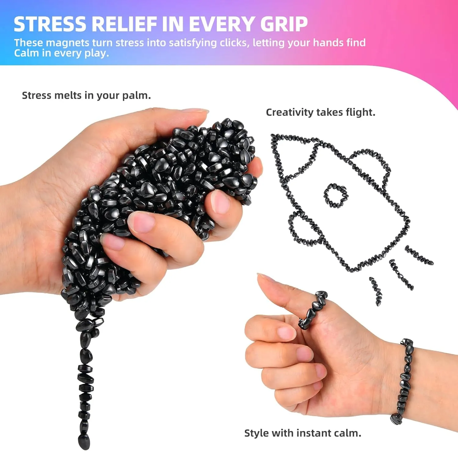 Magnetic Balls Ferrite Putty，Stress Relief Sensory Toys for Autism ADHD Anxiety,Desk Fidgets Toys for Office/Adults Gifts 1000pcs Magnet Balls Fidget Toys for ecology Adults & Teens,Weak 