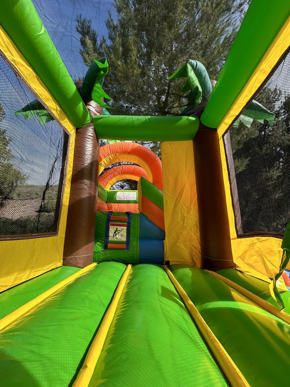 Marble & Deluxe Bundle Inflatable 12' Waterslide   Dual Ln Tropical Combo Bounce