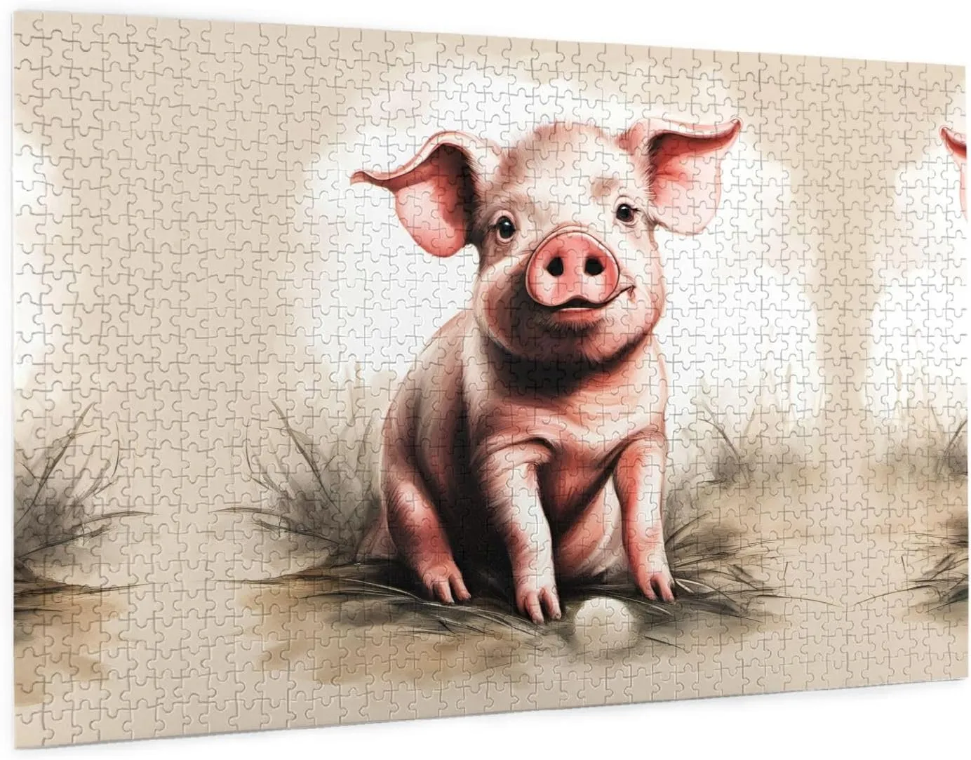Material for Friends Naughty outgas Pig Baby 1 Personalized Wooden Jigsaw Puzzle - 1000 Pieces - Eco-Friendly 