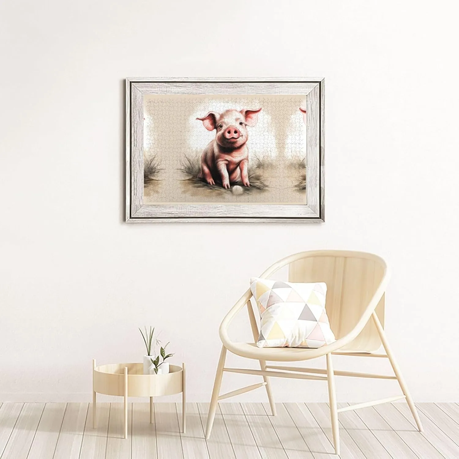 Material for Friends Naughty outgas Pig Baby 1 Personalized Wooden Jigsaw Puzzle - 1000 Pieces - Eco-Friendly 