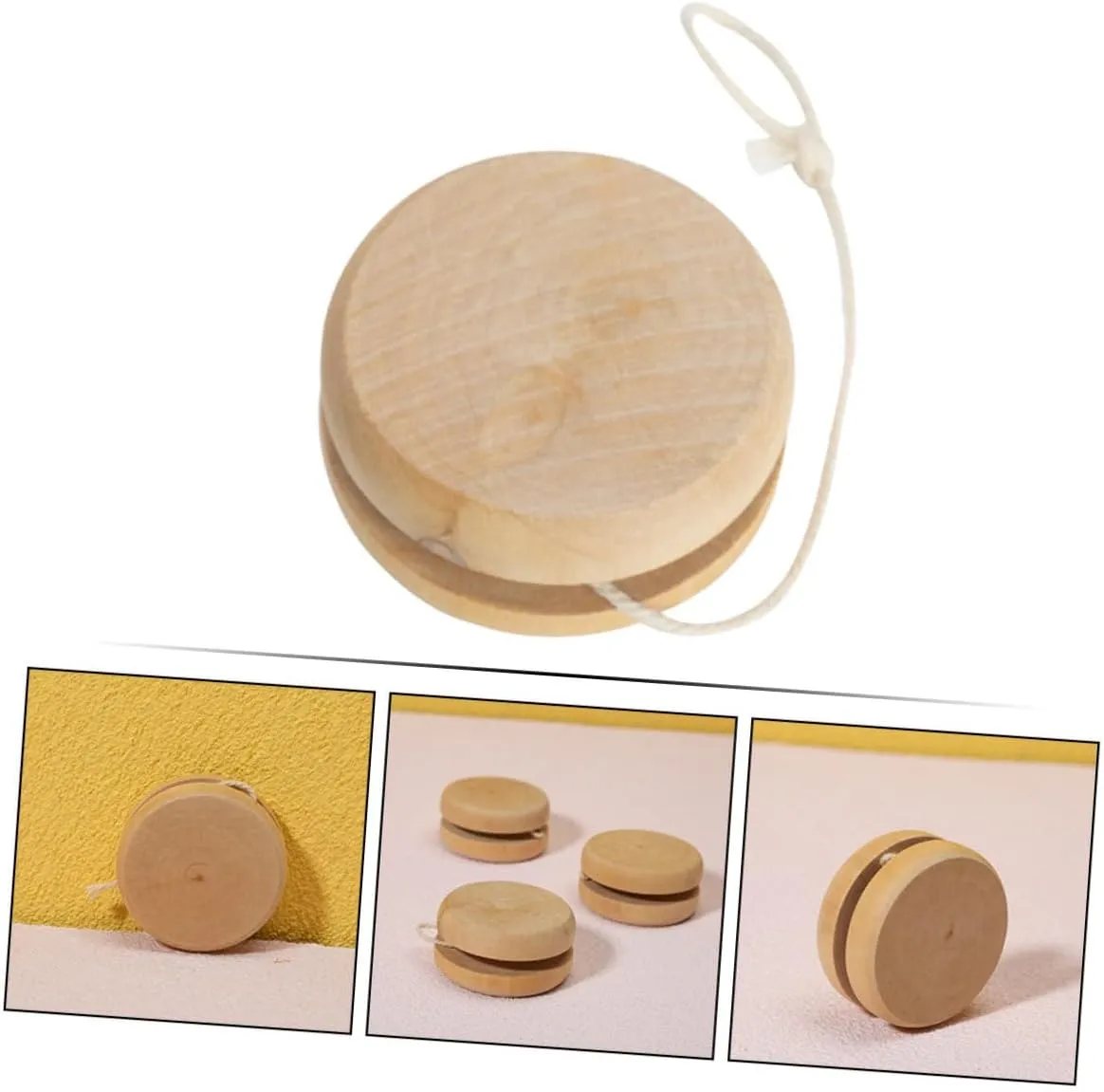 Material for Park Activities 20pcs Wooden Yo-yo assessment Balls for Early Education Toy for Boys and Girls Enhance Hand-Eye Coordination 