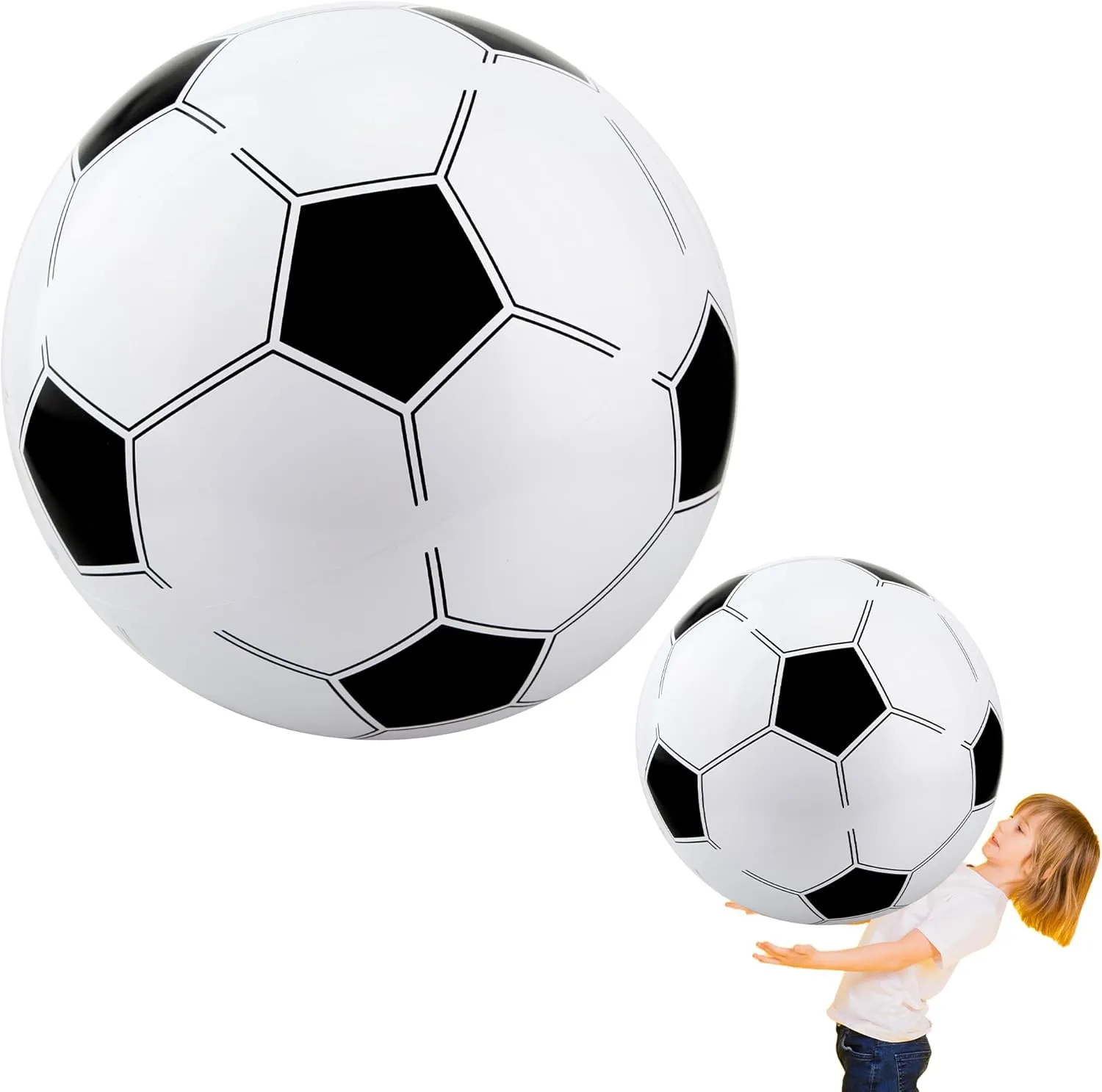 matter Ball Sports Soccer Ball Beach Pool Party Toy for Summer Outdoor Activity Sports 40 Inches Giant Inflatable Footballs Large Inflatable Beach 