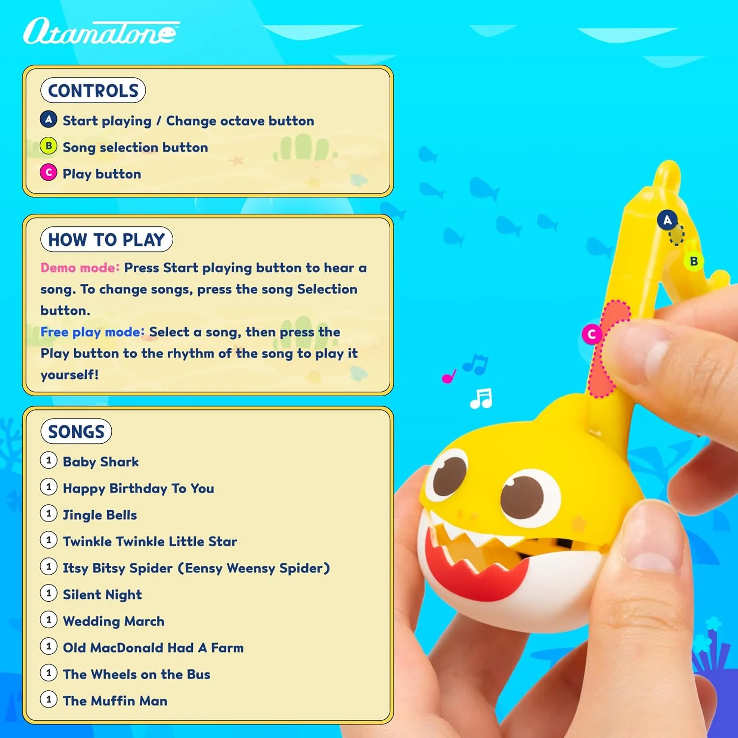 Melody [Special Baby Shark Edition] Portable Mini primarily rancher Size Electronic Keychain Musical Toy from Japan �C by Maywa Denki [English Instructions] �C Baby Shark Otamatone 