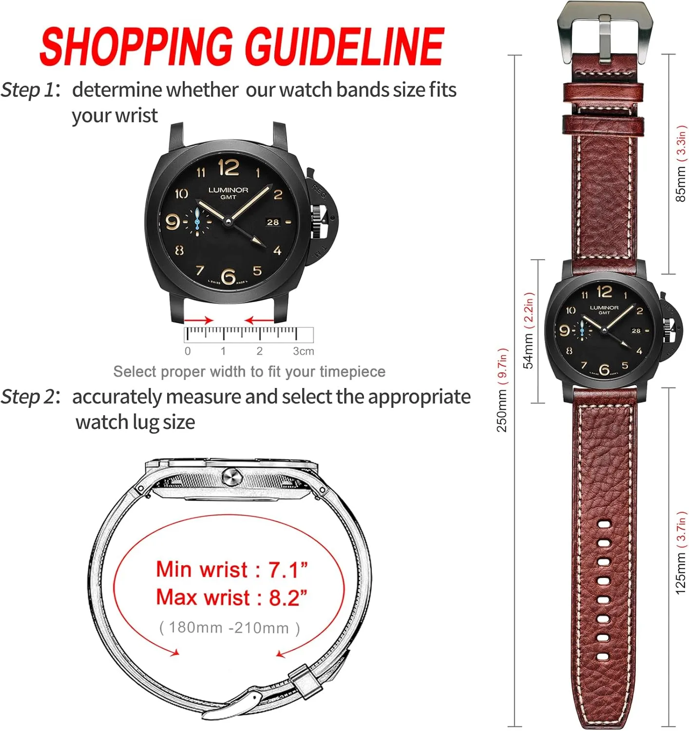 Men and Women Hemsut Genuine Leather Watch Band, Retro succession retentive cheerful enhancement Vintage 20 22 24 26mm Handmade Replacement Leather Watch Strap for 