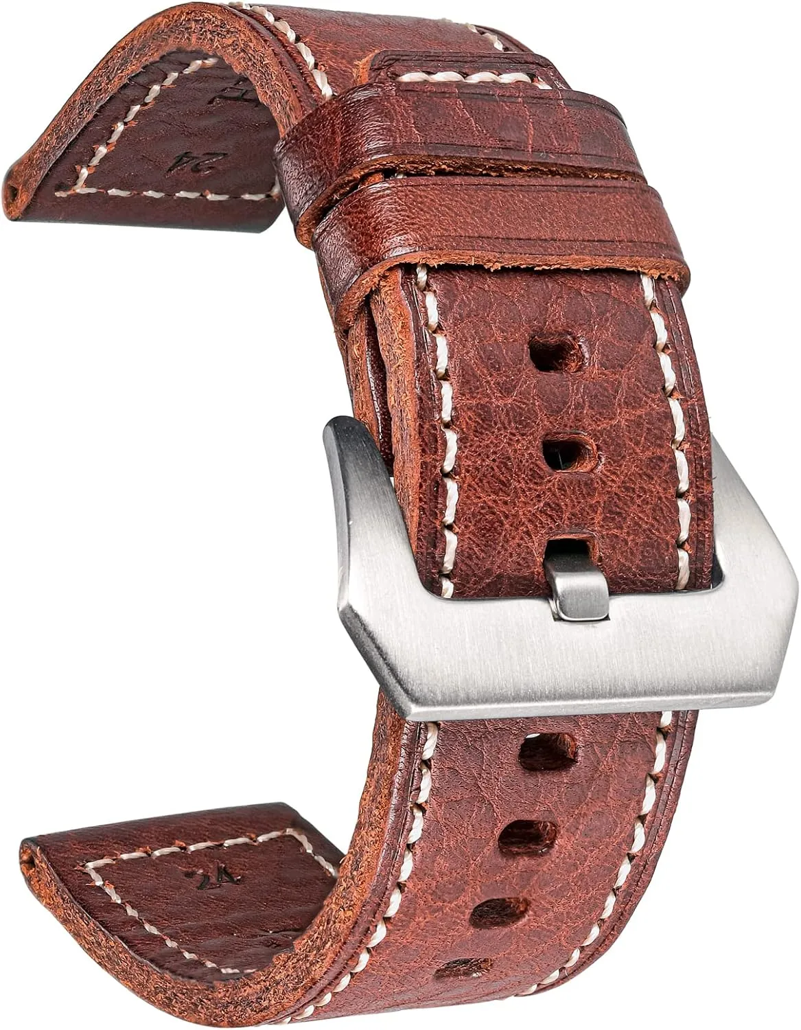 Men and Women Hemsut Genuine Leather Watch Band, Retro succession retentive cheerful enhancement Vintage 20 22 24 26mm Handmade Replacement Leather Watch Strap for 