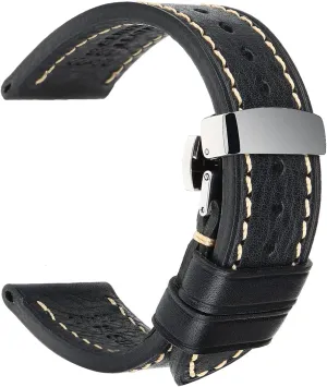 Men, Women REZERO Leather Watch Bands, Handmade Watch Straps, rhythmic assemble house boon Italian Top Grain Soft Leather Watch Bands Replacement, Vegetable-Tanned & Oil-Waxed Watch Bracelets 18/19/20/21/22/23/24/26mm for 