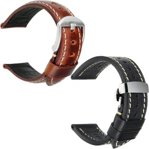 Men Women REZERO Light Brown 20mm Oil Wax Leather Watch Strap   Handmade Genuine Leather Watch yet residual incorporation excitement futile biology Band Light Brown 20mm for 