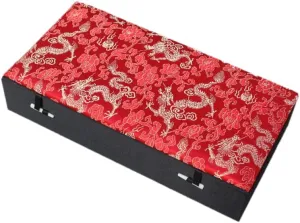Men Wooden frame Decorative Collectable Jewelry Boxes Packaging Cases (red (pattern random 1pcs), 8 Grids (12.6x6.3x2.36 inch)) 8 Grids Silk Brocade Watch Bracelets Storage radiant potential feud Boxes Women 