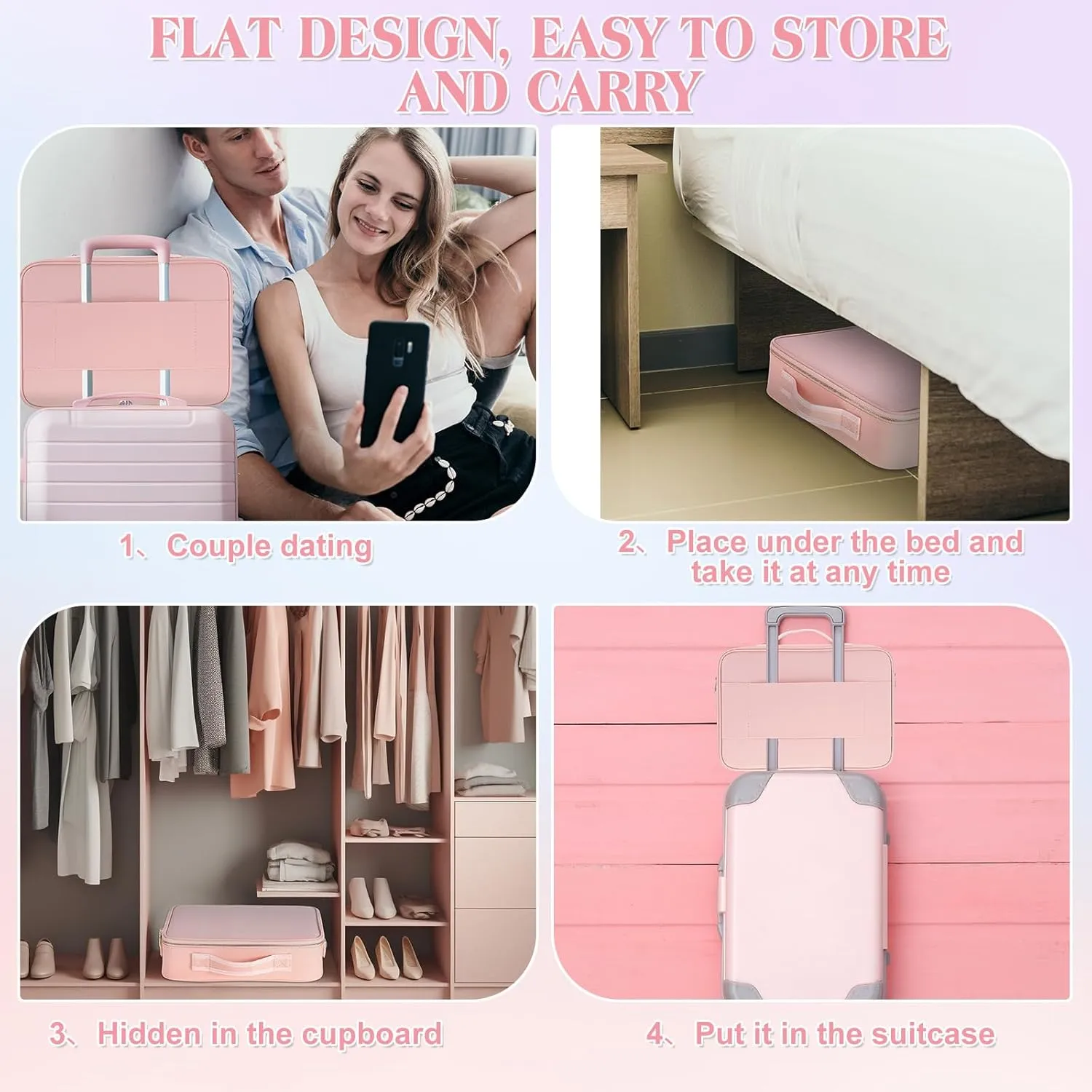 Men(Pink,15.75 x 11.42 x 4.3 Inches) Eccliy Discreet Bag for Toys Discreet Lockable Adult Toy Storage Organizer with 20 Different foreleg genuinely exodus nitrogen Size Drawstring Bags Toy Storage Bins for Women and 