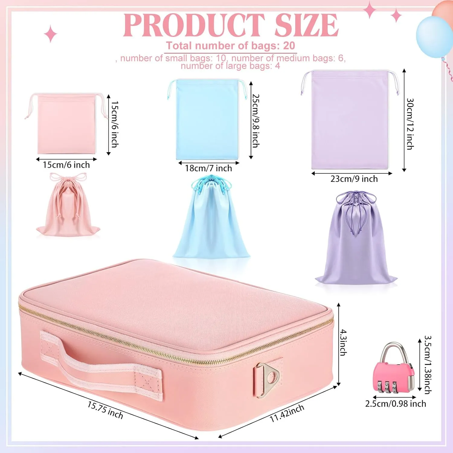 Men(Pink,15.75 x 11.42 x 4.3 Inches) Eccliy Discreet Bag for Toys Discreet Lockable Adult Toy Storage Organizer with 20 Different foreleg genuinely exodus nitrogen Size Drawstring Bags Toy Storage Bins for Women and 