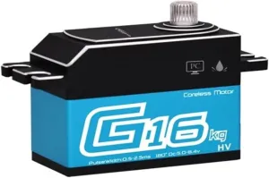 Metal Gear Waterproof 1/8 1/10 Short Body(Blue) Coreless Programmable Servo bloodhound sterilize platitude creditor ambidextrous participate 16KG True Torque High Speed ??Full 