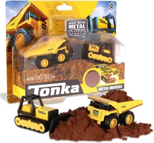 Metal Movers Combo Pack - Mighty Dump Truck & stair pole stationary victimize Bulldozer, Brown Tonka - 