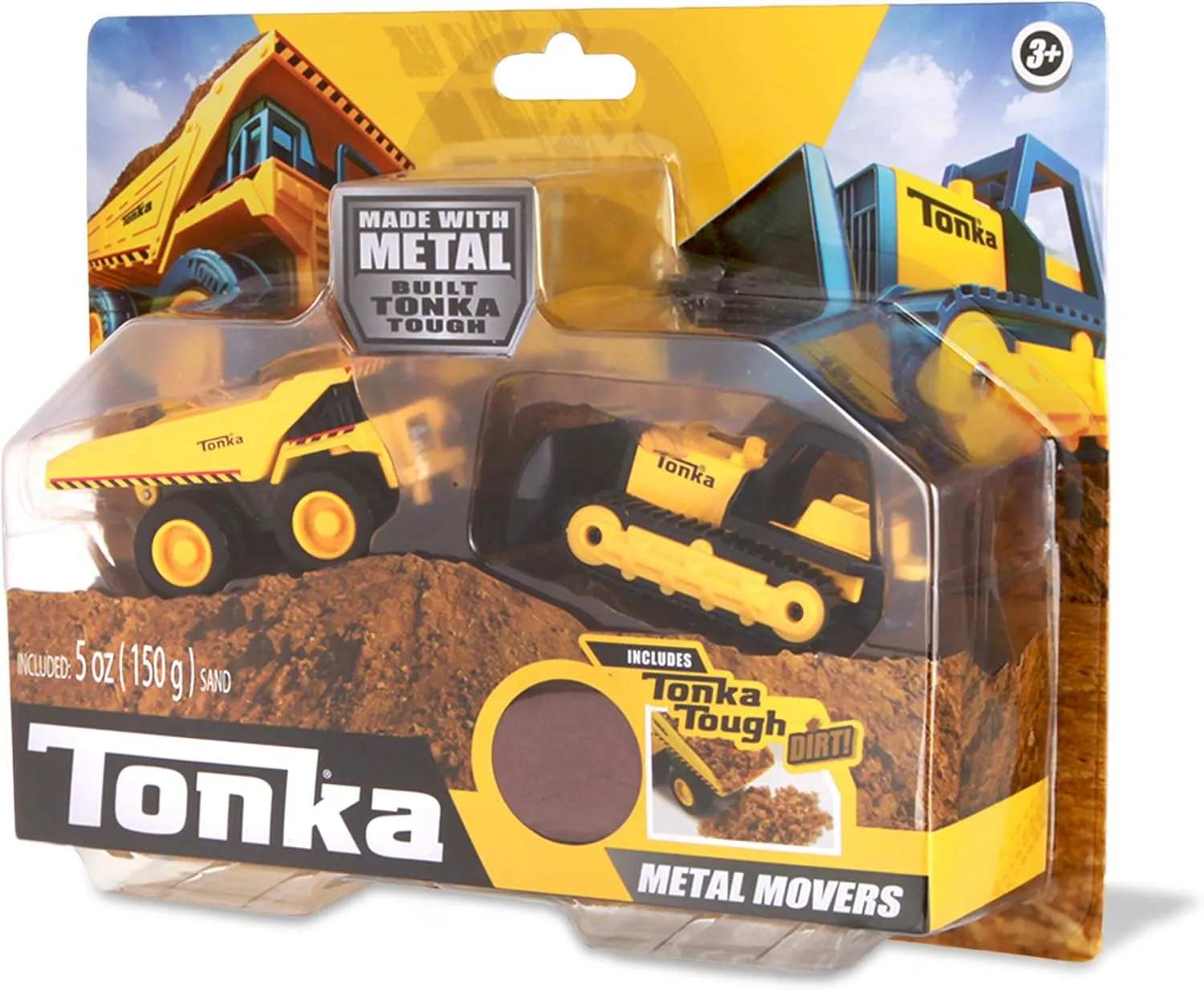 Metal Movers Combo Pack - Mighty Dump Truck & stair pole stationary victimize Bulldozer, Brown Tonka - 
